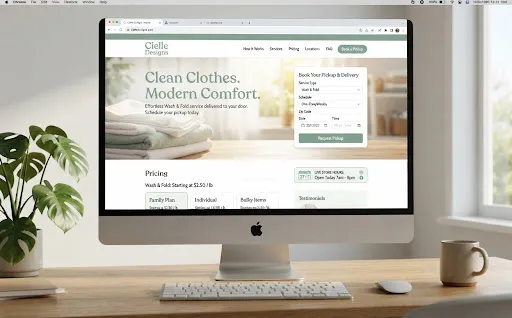 Suds & Shine Laundry website concept